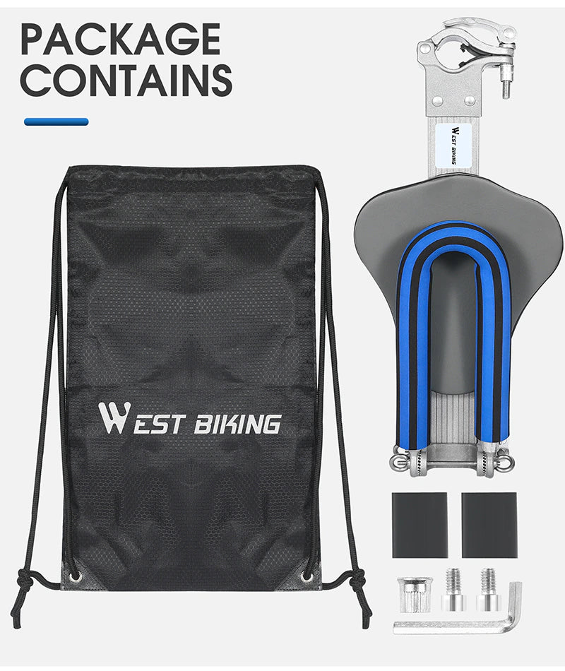 Siège de vélo pour enfants avec repose-pieds réglable, pliable et il peut être mis dans son sac de rangement , sécurisé, montage rapide. - Mabelle Magasin