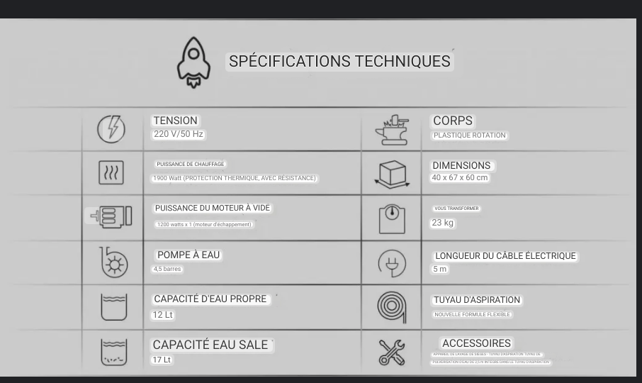 ANAFOR-12-17-PRO
Les machines professionnelles à laver les canapés et les tapis Anafor sont des machines à laver les tapis sur site qui vous permettront de laver les tapis dans les maisons, les bureaux, les lieux de travail ou les zones avec de la moquette comme les hôtels, les halls et les mosquées sans les retirer.