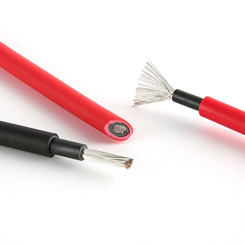 Câble solaire panneaux photovoltaïques noir + rouge, 2.5/4/6 mm², avec rallonge mâle et femelle, prise américaine, connecteurs de fils 10/12/14 AWG, livraison gratuite - Mabelle Magasin