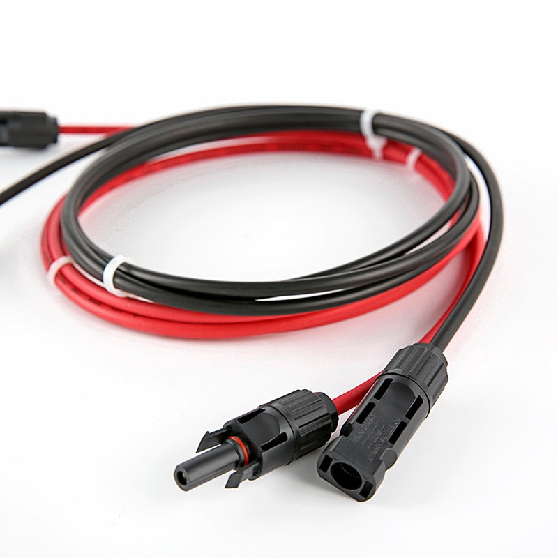 Câble solaire panneaux photovoltaïques noir + rouge, 2.5/4/6 mm², avec rallonge mâle et femelle, prise américaine, connecteurs de fils 10/12/14 AWG, livraison gratuite - Mabelle Magasin