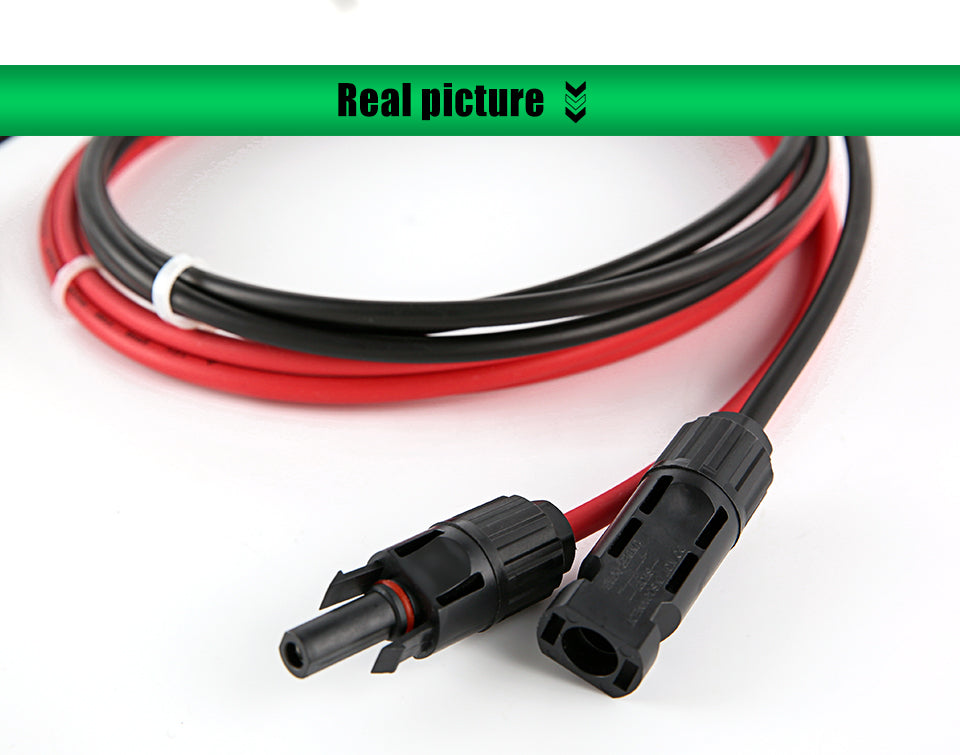 Câble solaire panneaux photovoltaïques noir + rouge, 2.5/4/6 mm², avec rallonge mâle et femelle, prise américaine, connecteurs de fils 10/12/14 AWG, livraison gratuite - Mabelle Magasin