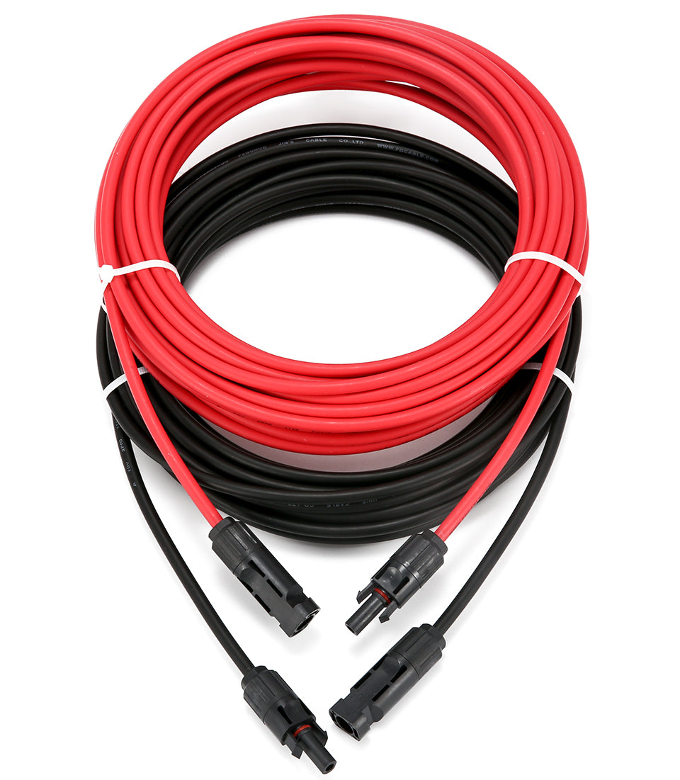 Câble solaire panneaux photovoltaïques noir + rouge, 2.5/4/6 mm², avec rallonge mâle et femelle, prise américaine, connecteurs de fils 10/12/14 AWG, livraison gratuite - Mabelle Magasin
