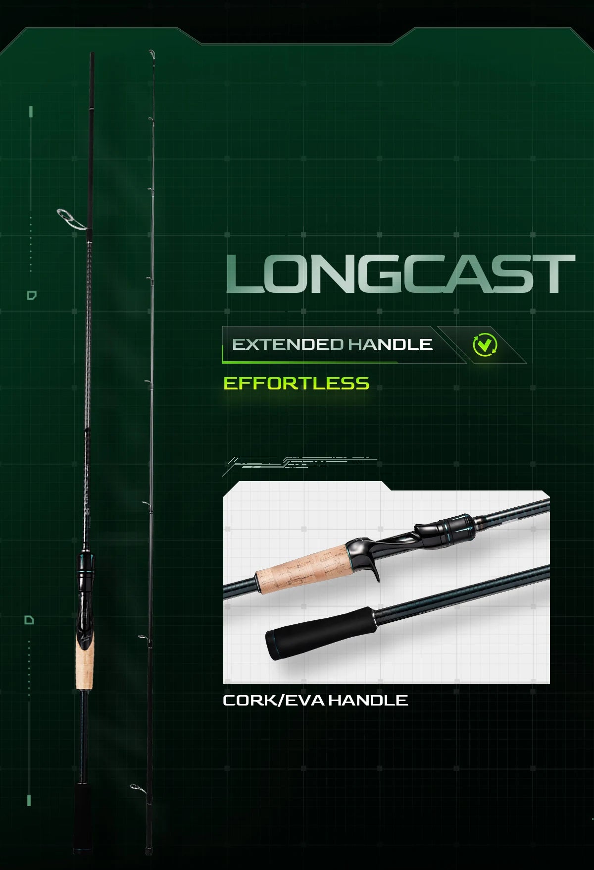 Canne à Pêche HANDING Magic L Spinning Casting 1.98 - 2.44M UL/L/ML/MH/M 2 PCS MF/F Poids Leurre 1.5-40G - Mabelle Magasin