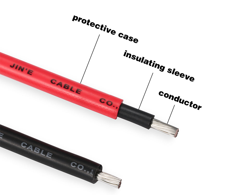 Câble solaire panneaux photovoltaïques noir + rouge, 2.5/4/6 mm², avec rallonge mâle et femelle, prise américaine, connecteurs de fils 10/12/14 AWG, livraison gratuite - Mabelle Magasin