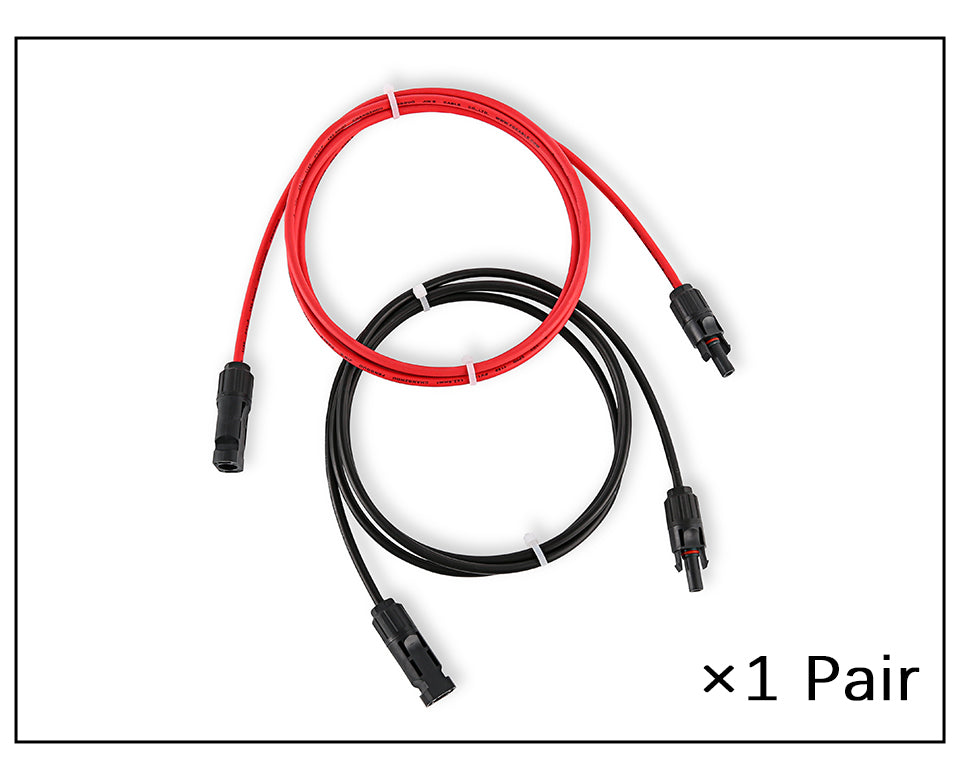 Câble solaire panneaux photovoltaïques noir + rouge, 2.5/4/6 mm², avec rallonge mâle et femelle, prise américaine, connecteurs de fils 10/12/14 AWG, livraison gratuite - Mabelle Magasin
