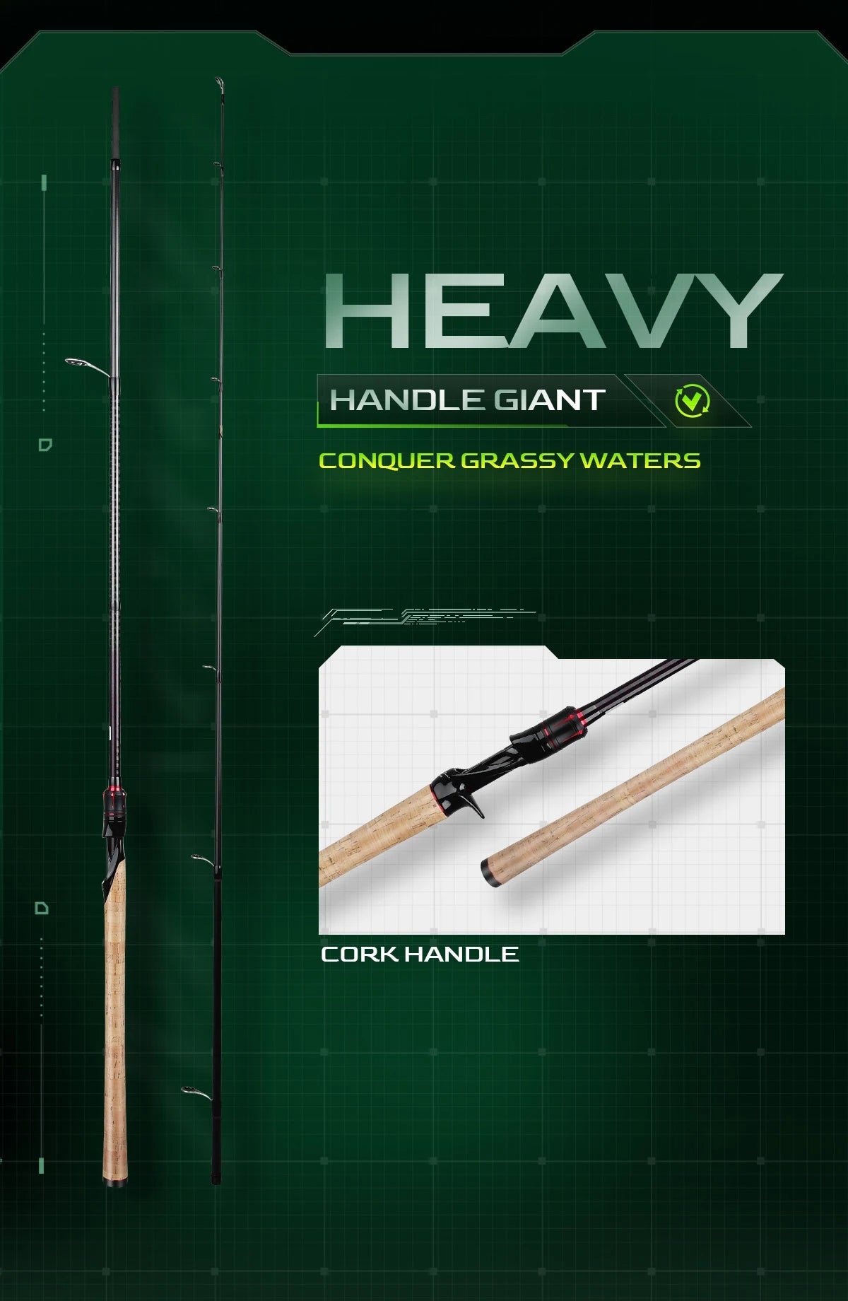 Canne à Pêche HANDING Magic L Spinning Casting 1.98 - 2.44M UL/L/ML/MH/M 2 PCS MF/F Poids Leurre 1.5-40G - Mabelle Magasin