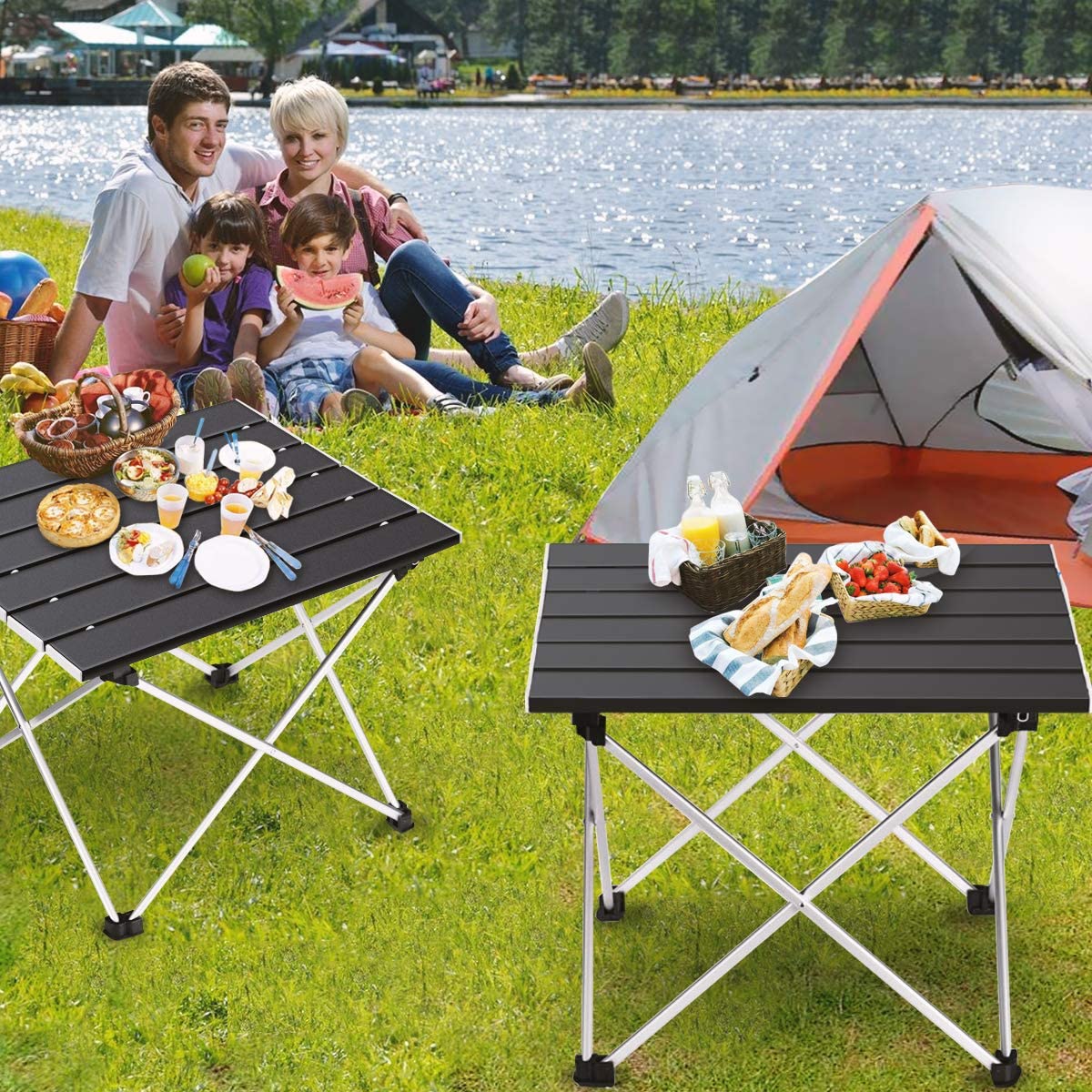 Table de camping pliante ultralégère en alliage d'aluminium pour pique-nique, jardin et camping-car - Mabelle Magasin