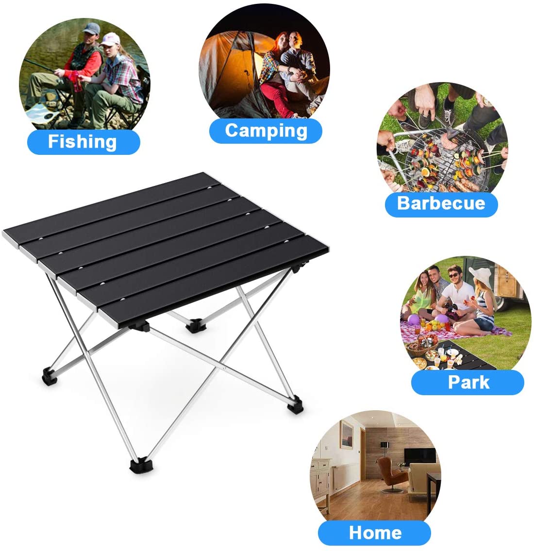 Table de camping pliante ultralégère en alliage d'aluminium pour pique-nique, jardin et camping-car - Mabelle Magasin