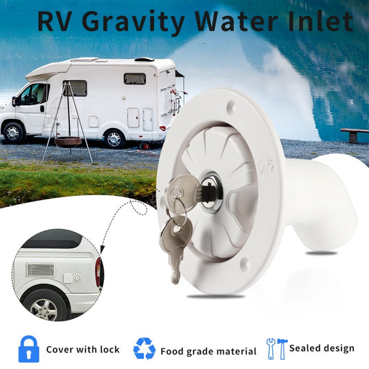 Trappe de remplissage d'eau fraîche gravitaire avec filtre pour camping-car, bateau et caravane - Accessoire verrouillable - Mabelle Magasin
