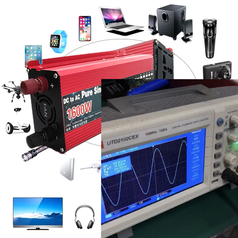 Onduleur à onde Pure sinus courant continu 12v/24v à courant alternatif 220V (500W 1000W Crête) (800W 1600W Crête) (1000W 2000W Crête) (1100W 2200W Crête) (1500W 3000W Crête) onduleur solaire - Mabelle Magasin