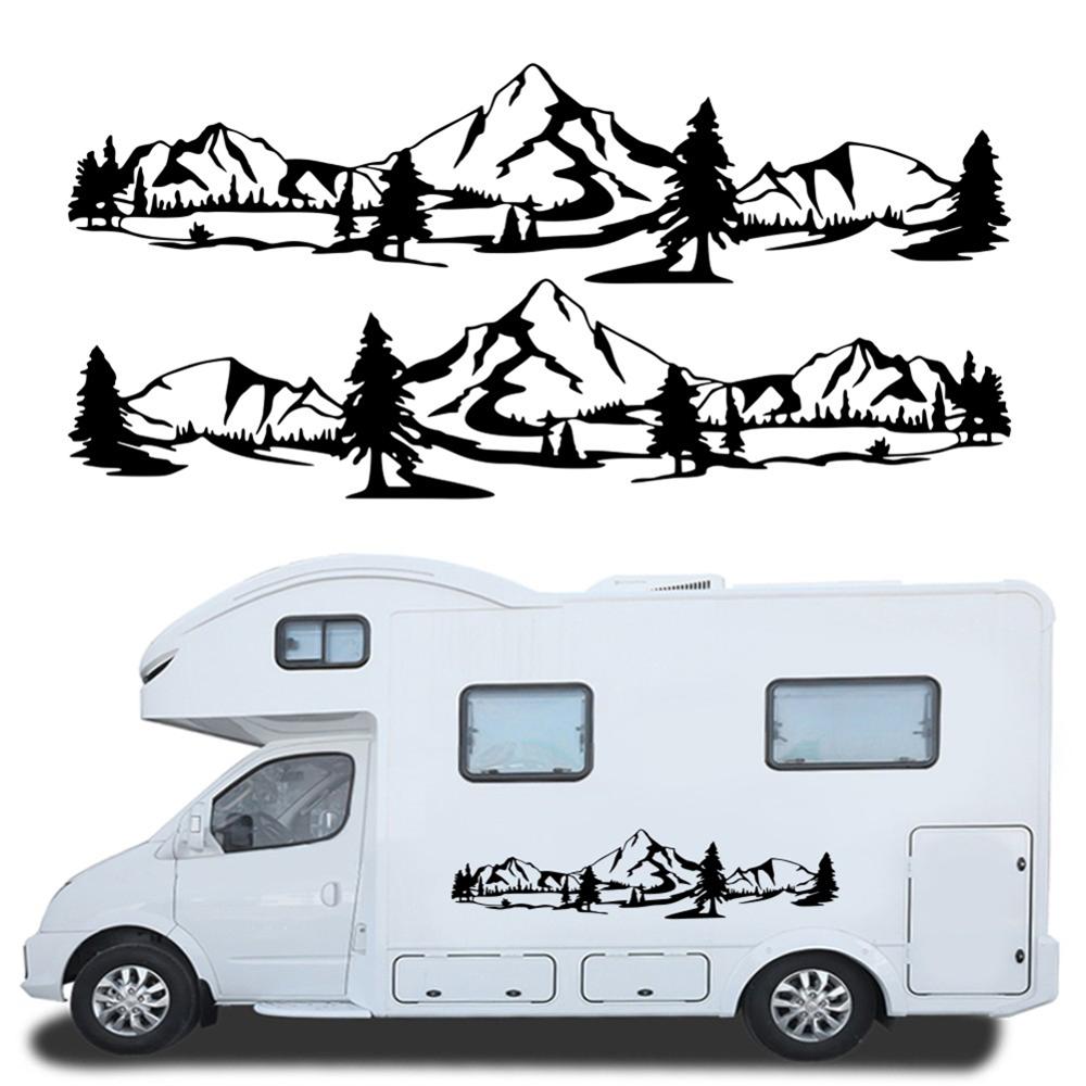 Autocollant De Camping Car Motif Forêt 2pcs, Stickers Pour Camping Car, Sticker Pour Vitres De van, Pare-chocs, - Mabelle Magasin