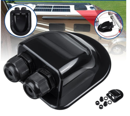 Passe câble Double et simple entrée de fil panneau solaire. Passe câble toit camping-car blanc Double trou - Mabelle Magasin