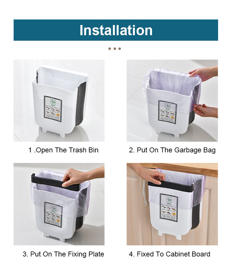 Poubelle Pliant Pour Cuisine - Camping car et Voiture Murale Poubelle Cuisine Armoire Porte Suspendue Poubelle - Mabelle Magasin