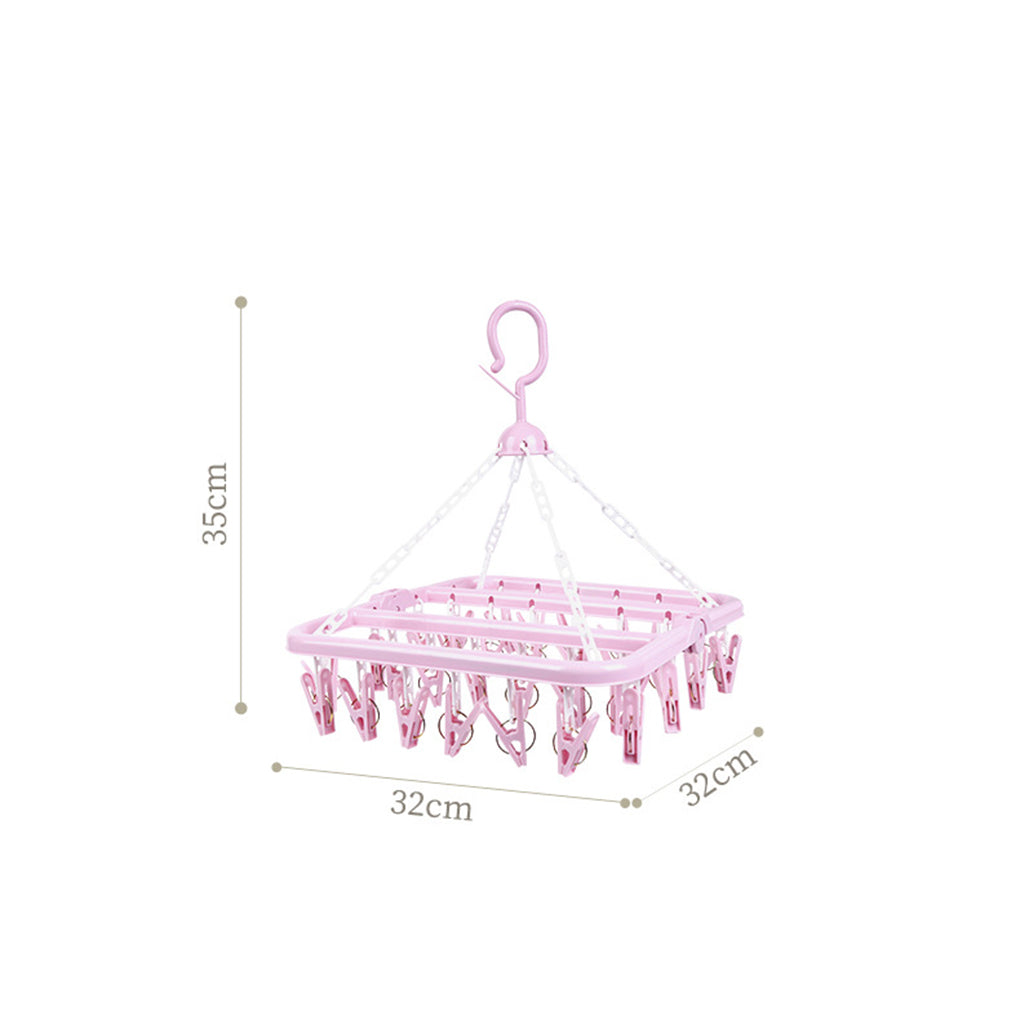 Etendoir Enfants Adultes Sèche-Vêtements Coupe-Vent Anti-Chute Chassettes 36 Clips Sous-Vêtements Étendoir En Pulastique - Mabelle Magasin