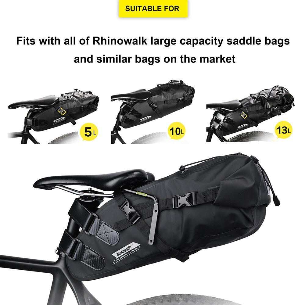 Sac pour vélo étanche et support de fixation 10L ou 13L (en fonction des variants) et stabilisateur support de montage à l' arrière sac de vélo - Mabelle Magasin