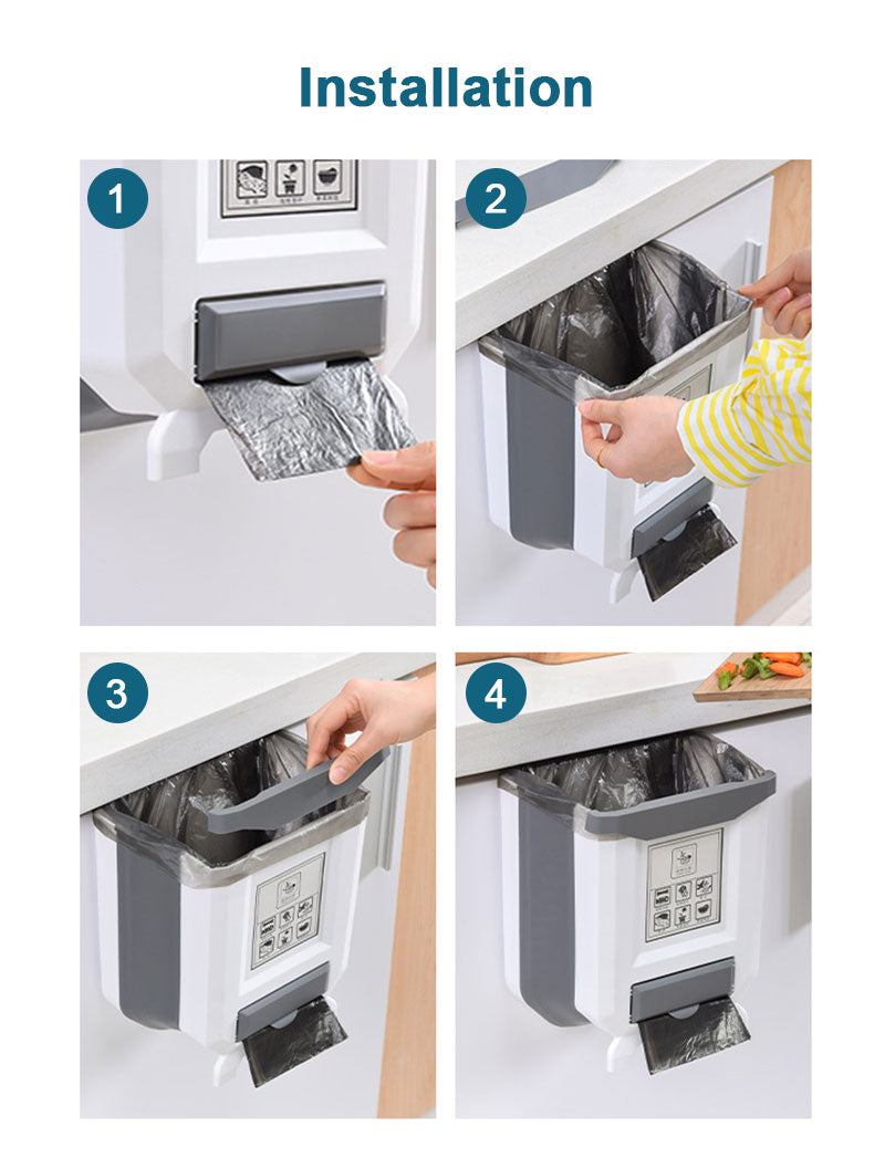 Poubelle Pliant Pour Cuisine - Camping car et Voiture Murale Poubelle Cuisine Armoire Porte Suspendue Poubelle - Mabelle Magasin