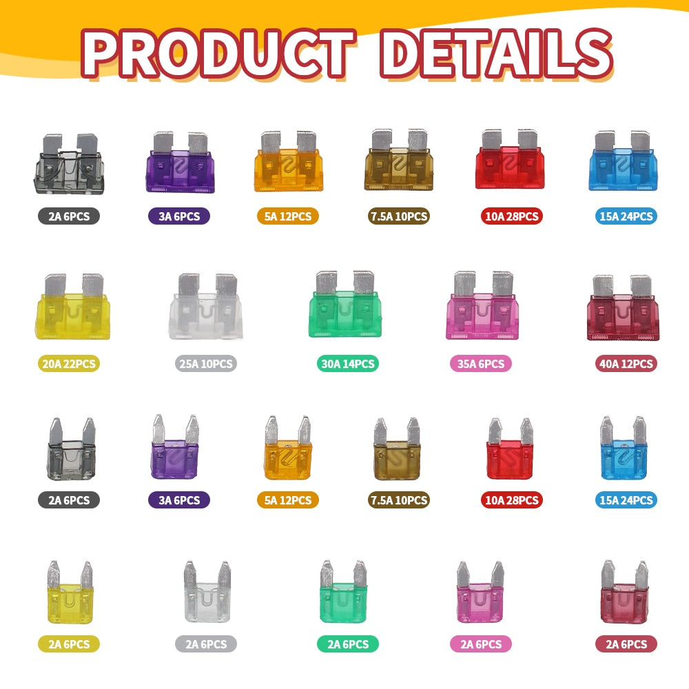 300 pièces 5/7/10/15/20/25/30A Kit fusible voiture camping car van aménagé fourgon aménagé Kit fusible - Mabelle Magasin