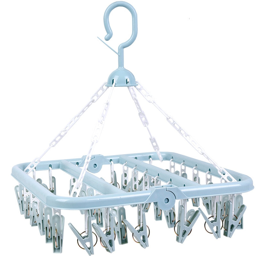 Etendoir Enfants Adultes Sèche-Vêtements Coupe-Vent Anti-Chute Chassettes 36 Clips Sous-Vêtements Étendoir En Pulastique - Mabelle Magasin
