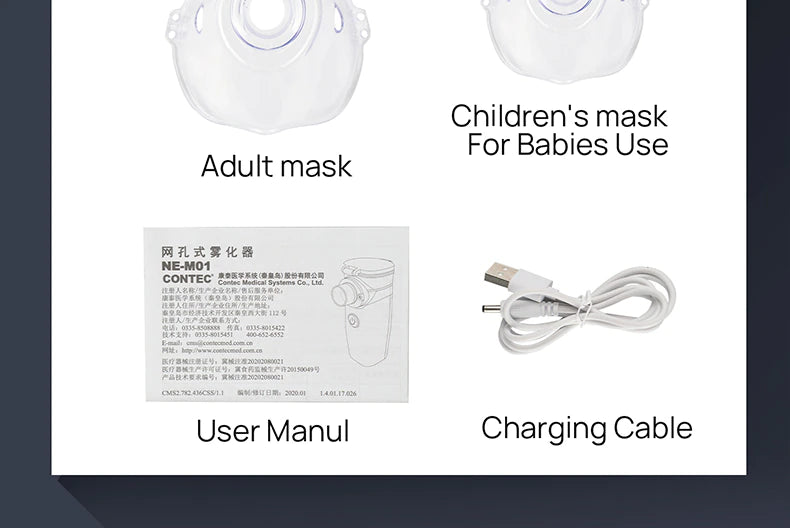 CONTEC Nébuliseur Portable Silencieux Ultrasons Nébuliseur Enfants Adulte et animaux de compagnie - Mabelle Magasin