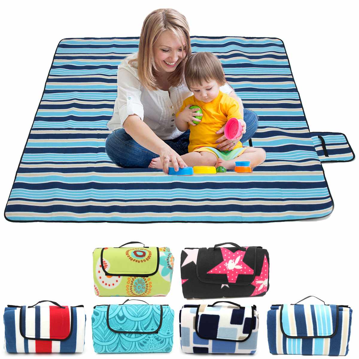 Tapis de Pique-Nique, Plage, Couverture Bébé, Portable et Pliant  En Plein Air Camping. Tapis Imprimé Étanche À L'humidité. - Mabelle Magasin