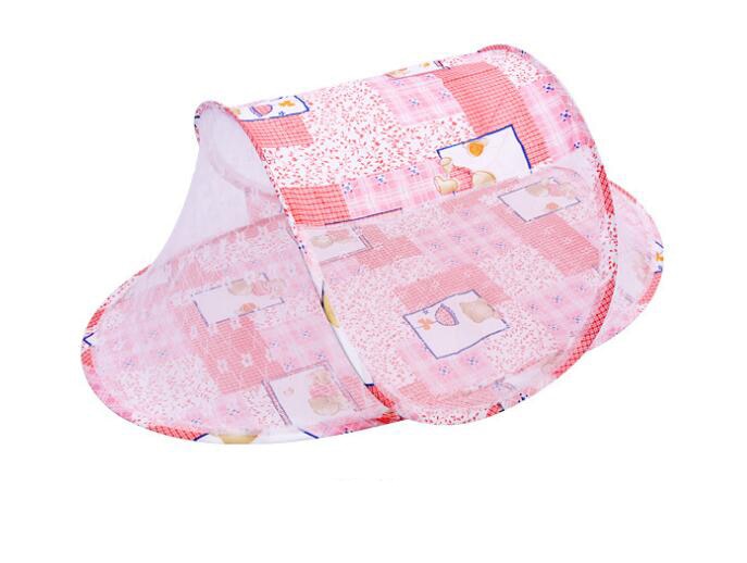 Destock Lit bébé avec moustiquaire pliante lit, matelas et oreiller (trois pièces) pour les enfants de 0 à 3 ans - Mabelle Magasin