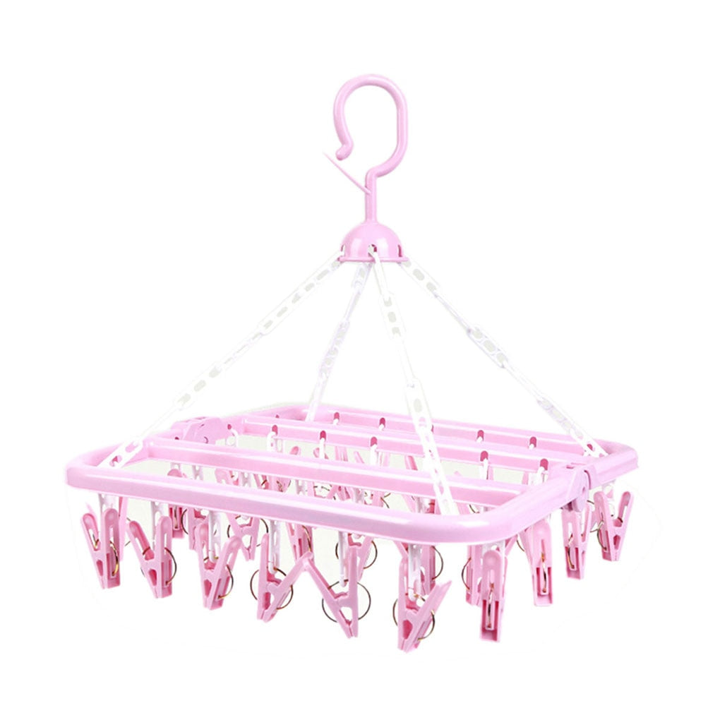 Etendoir Enfants Adultes Sèche-Vêtements Coupe-Vent Anti-Chute Chassettes 36 Clips Sous-Vêtements Étendoir En Pulastique - Mabelle Magasin