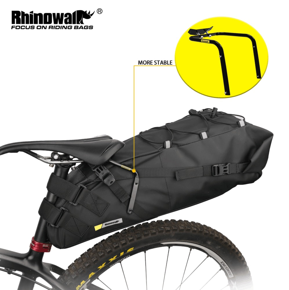 Sac pour vélo étanche et support de fixation 10L ou 13L (en fonction des variants) et stabilisateur support de montage à l' arrière sac de vélo - Mabelle Magasin