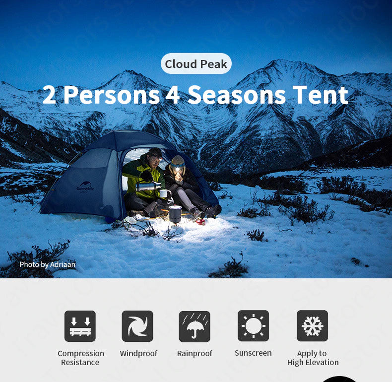 Naturehike 2022 nouveau Cloud Peak 15D Camping tente 1-2 personnes ultra-léger 4 saisons tente étanche Camping escalade tente extérieure - Mabelle Magasin