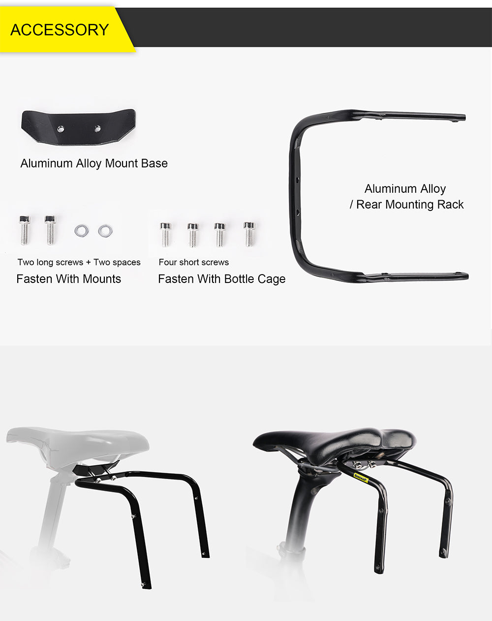 Sac pour vélo étanche et support de fixation 10L ou 13L (en fonction des variants) et stabilisateur support de montage à l' arrière sac de vélo - Mabelle Magasin