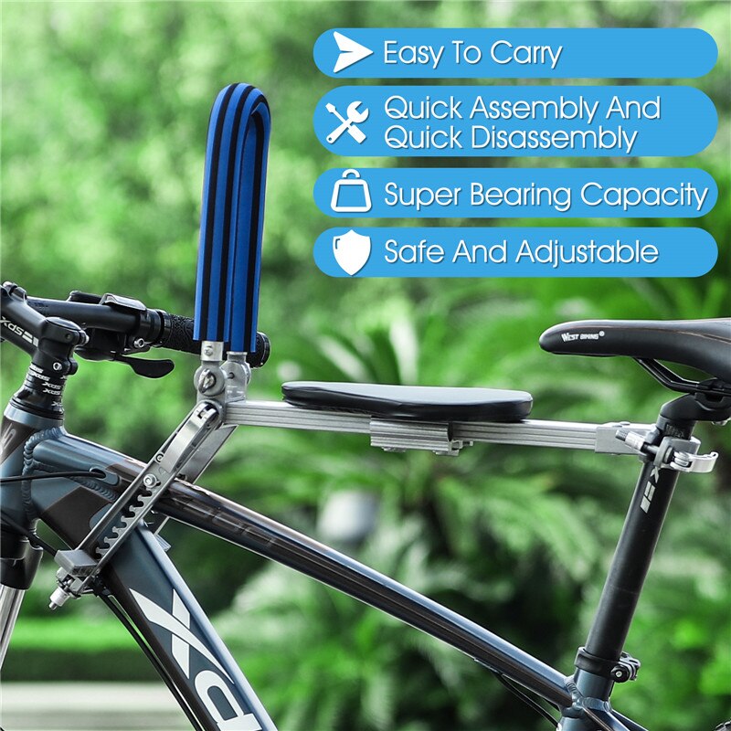 Siège de vélo pour enfants avec repose-pieds réglable, pliable et il peut être mis dans son sac de rangement , sécurisé, montage rapide. - Mabelle Magasin