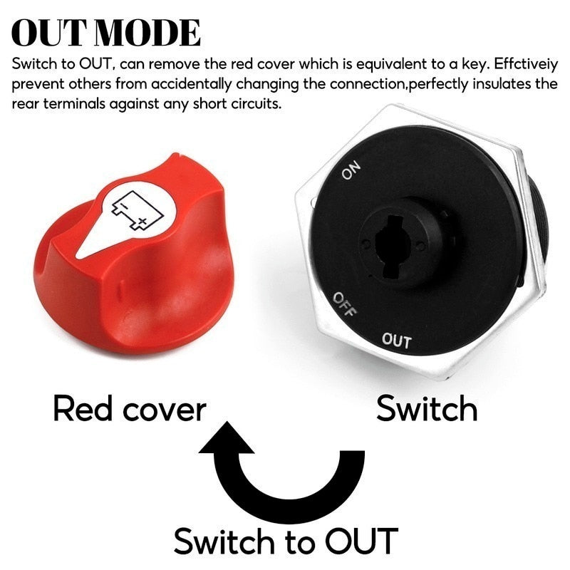 Coupe Circuit pour Batterie de 12 V jusqu'à 48 V Interrupteur de Déconnexion de Batterie marche/Arrêt 50A / 100A / 200A / 300A - Mabelle Magasin