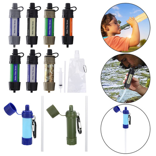 Filtre à eau potable en plein air randonnée purificateur d'eau de survie avec paille pour Camping d'urgence randonnée sac à dos outil de survie - Mabelle Magasin
