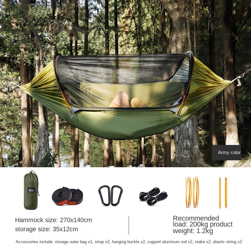 Tente hamac de Camping ultraléger et perche en aluminium - Mabelle Magasin