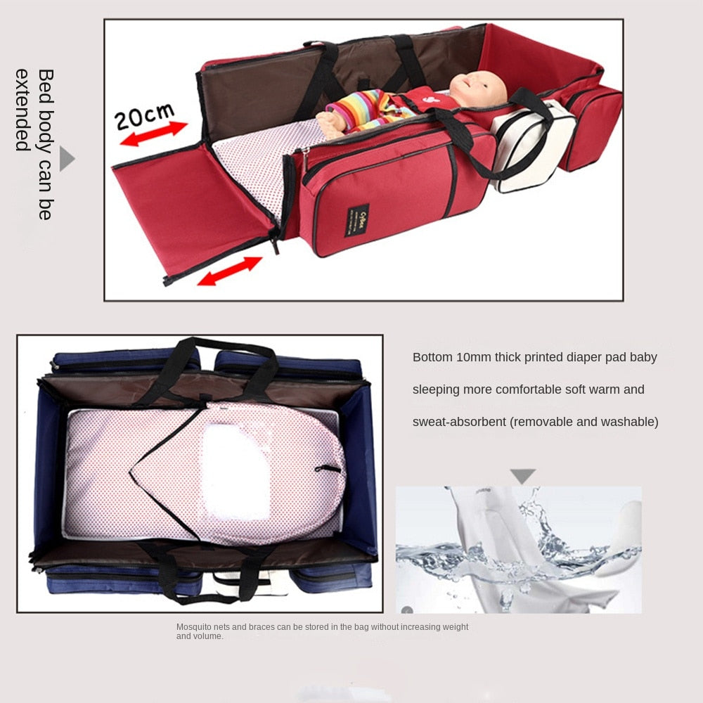 Lit pliable pour bébé - sac pour maman - parfait pour les sorties en plein air ! - Mabelle Magasin