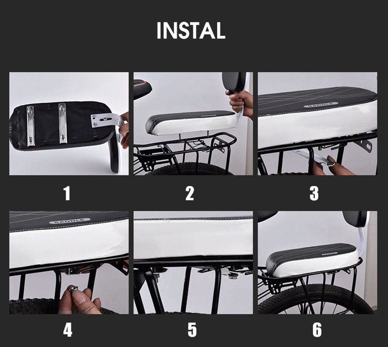 Selle de vélo pour enfant avec dossier, siège arrière de vélo vtt, selle en cuir PU pour accessoires de cyclisme - Mabelle Magasin