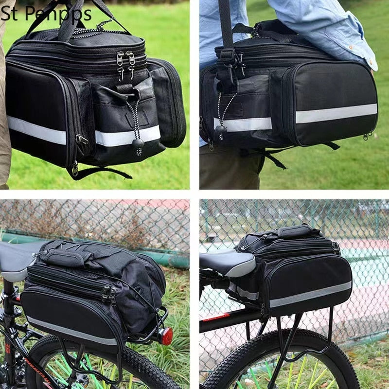 Sac de coffre multifonction pour vélo. Plusieurs poches et une grosse capacité de bagages. Porte-bagage pour vélo - Mabelle Magasin