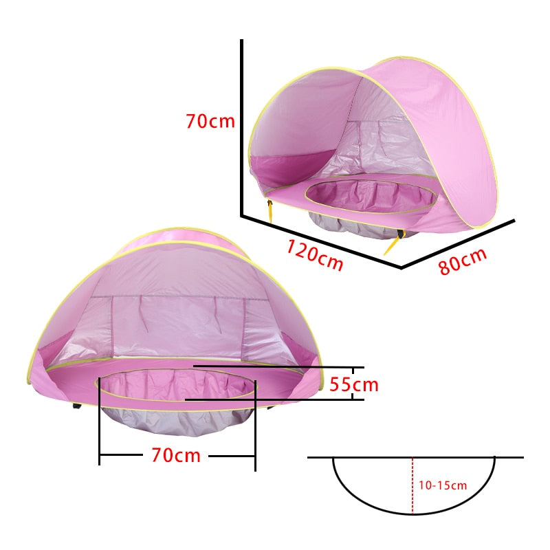 Tente De Plage pour bebe et Tentes pour Le Camping Étanche Pop Up Anti UV, Piscine a Ballon - Mabelle Magasin