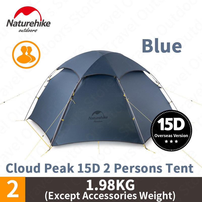Naturehike 2022 nouveau Cloud Peak 15D Camping tente 1-2 personnes ultra-léger 4 saisons tente étanche Camping escalade tente extérieure - Mabelle Magasin