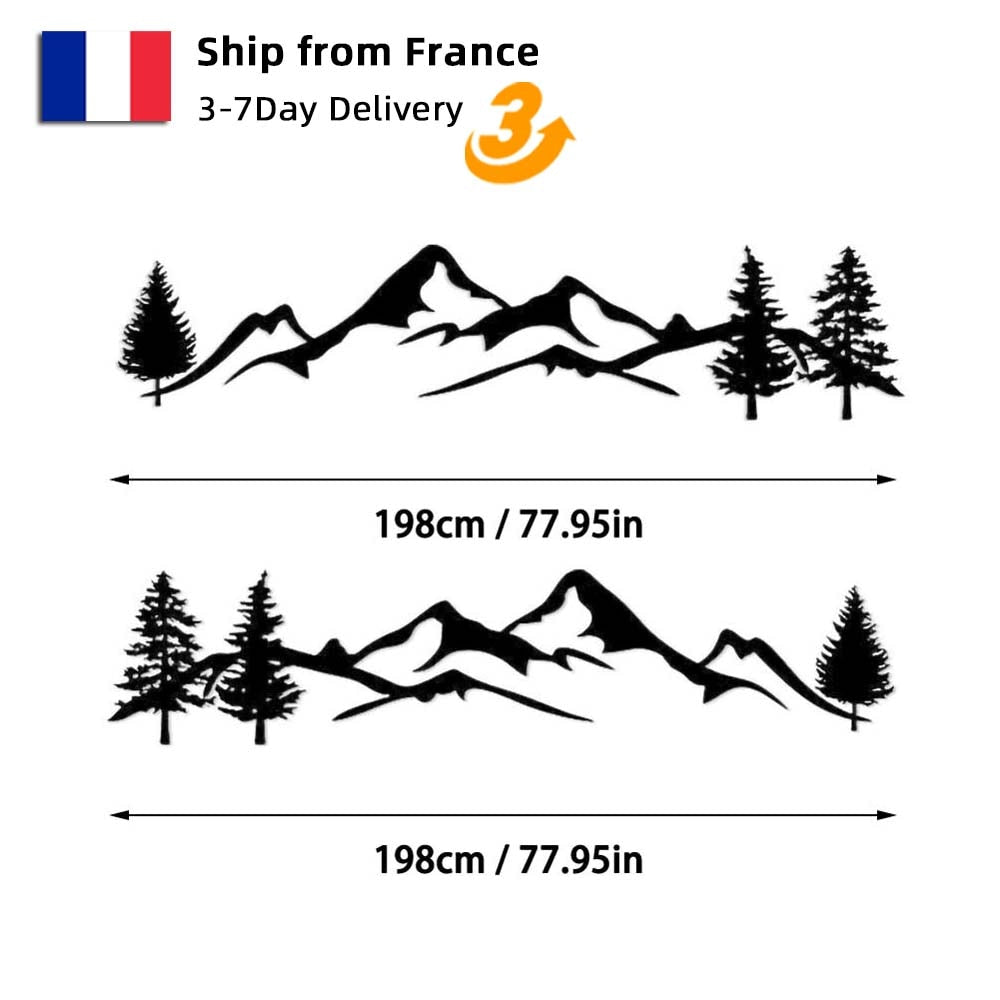 Autocollant De Camping Car Motif Forêt 2pcs, Stickers Pour Camping Car, Sticker Pour Vitres De van, Pare-chocs, - Mabelle Magasin