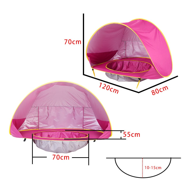 Tente De Plage pour bebe et Tentes pour Le Camping Étanche Pop Up Anti UV, Piscine a Ballon - Mabelle Magasin
