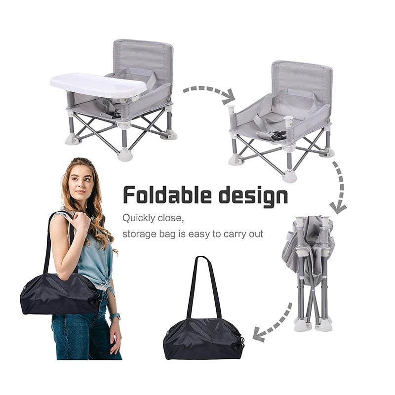 Rehausseur de siège pour enfants et bébé multifonctionnelle pliante portables dans son sac. - Mabelle Magasin