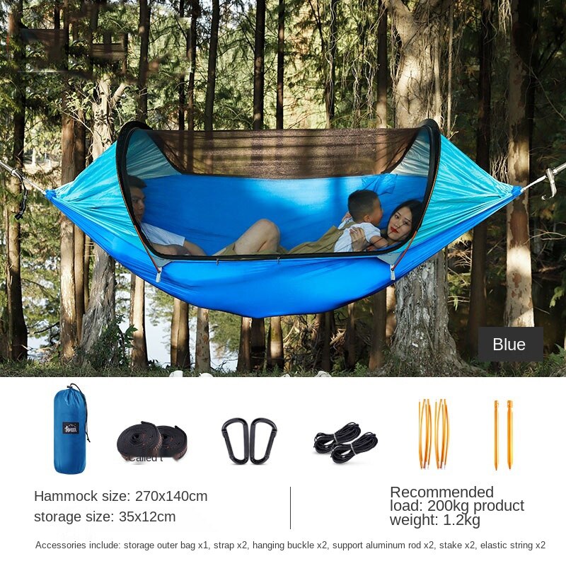 Tente hamac de Camping ultraléger et perche en aluminium - Mabelle Magasin