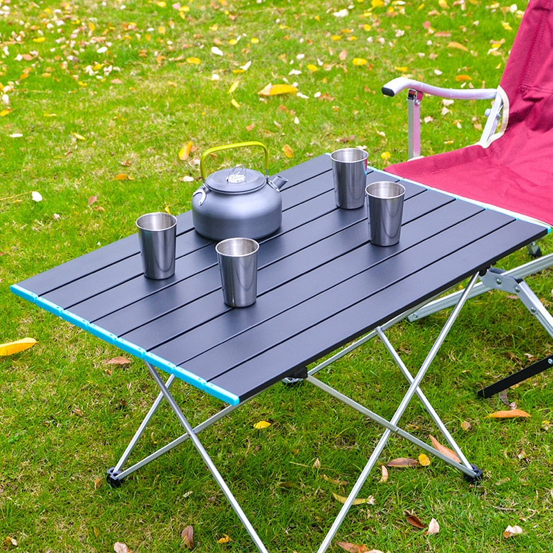 Table de camping pliante ultralégère en alliage d'aluminium pour pique-nique, jardin et camping-car - Mabelle Magasin